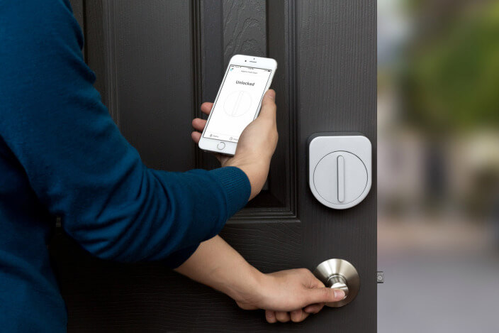 Opening door lock with phone